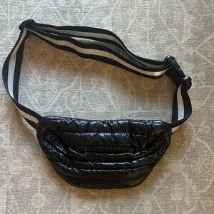 Black Quilted Belt Bag